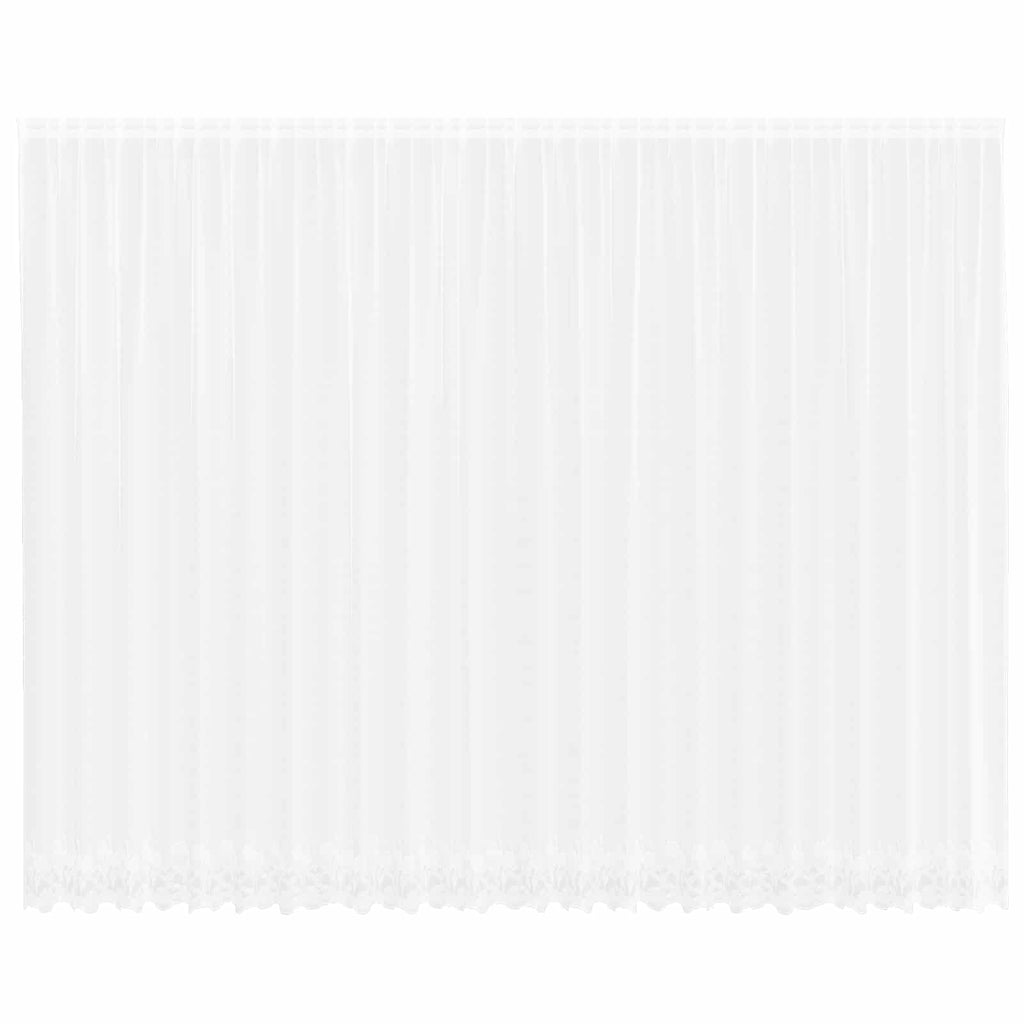 vidaXL Firanka Koronkowa z zasłonami Biały 300 x 600 cm Poliester