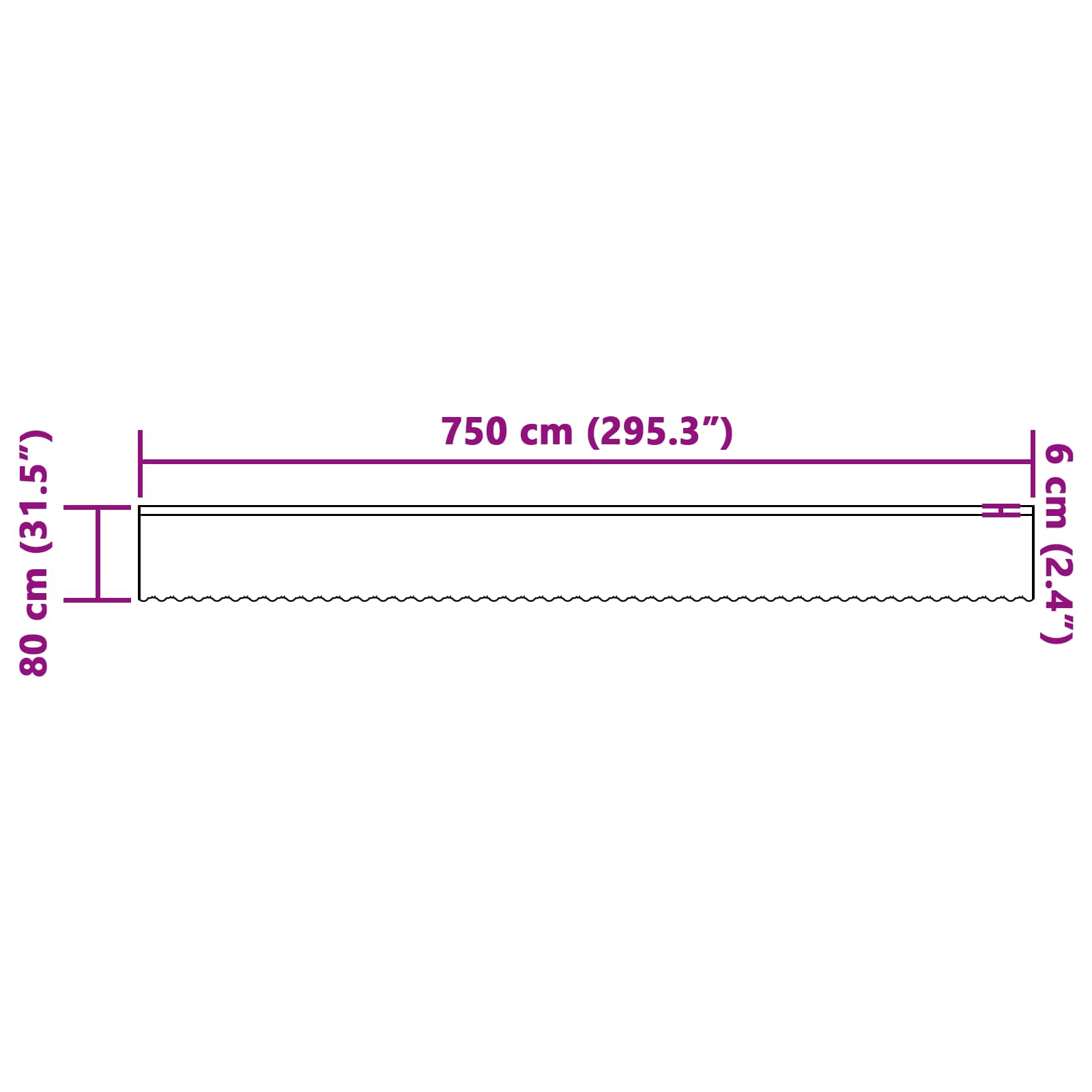 vidaXL Firanka Koronkowa z zasłonami Biały 80 x 750 cm Poliester