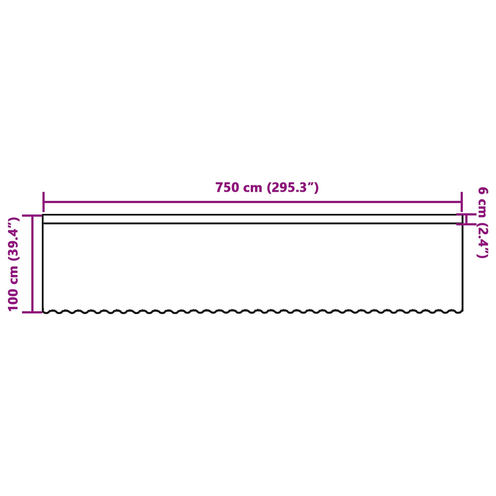 vidaXL Firanka Koronkowa z zasłonami Biały 750 x 100 cm Poliester
