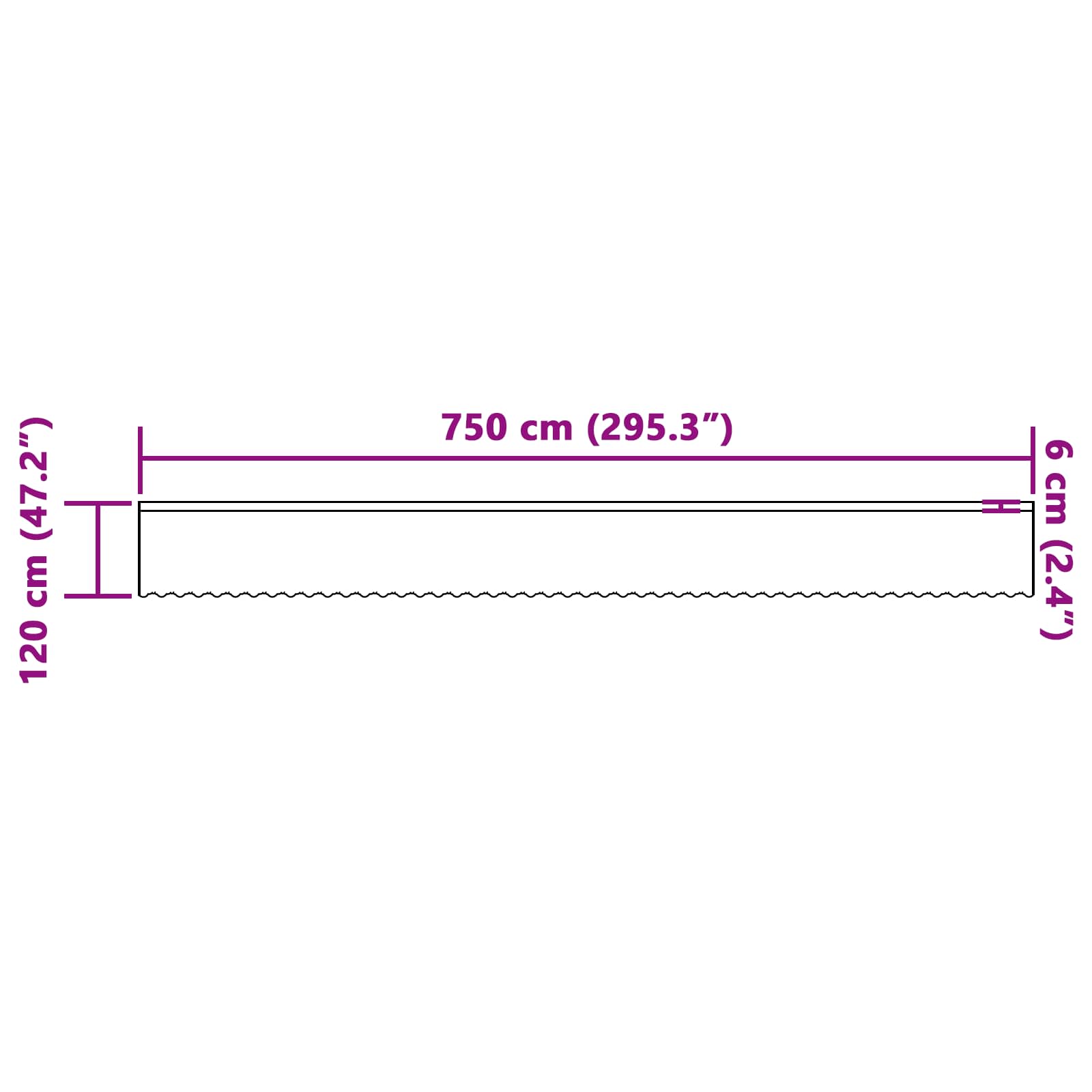 vidaXL Firanka Koronkowa z zasłonami Biały 120 x 750 cm Poliester