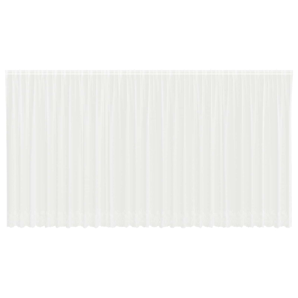 vidaXL Firanka Koronkowa z zasłonami Biały 220 x 750 cm Poliester