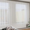 vidaXL Firanka Koronkowa z zasłonami Biały 220 x 900 cm Poliester