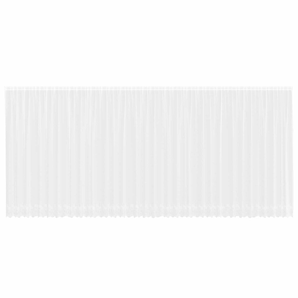 vidaXL Firanka Koronkowa z zasłonami Biały 220 x 900 cm Poliester