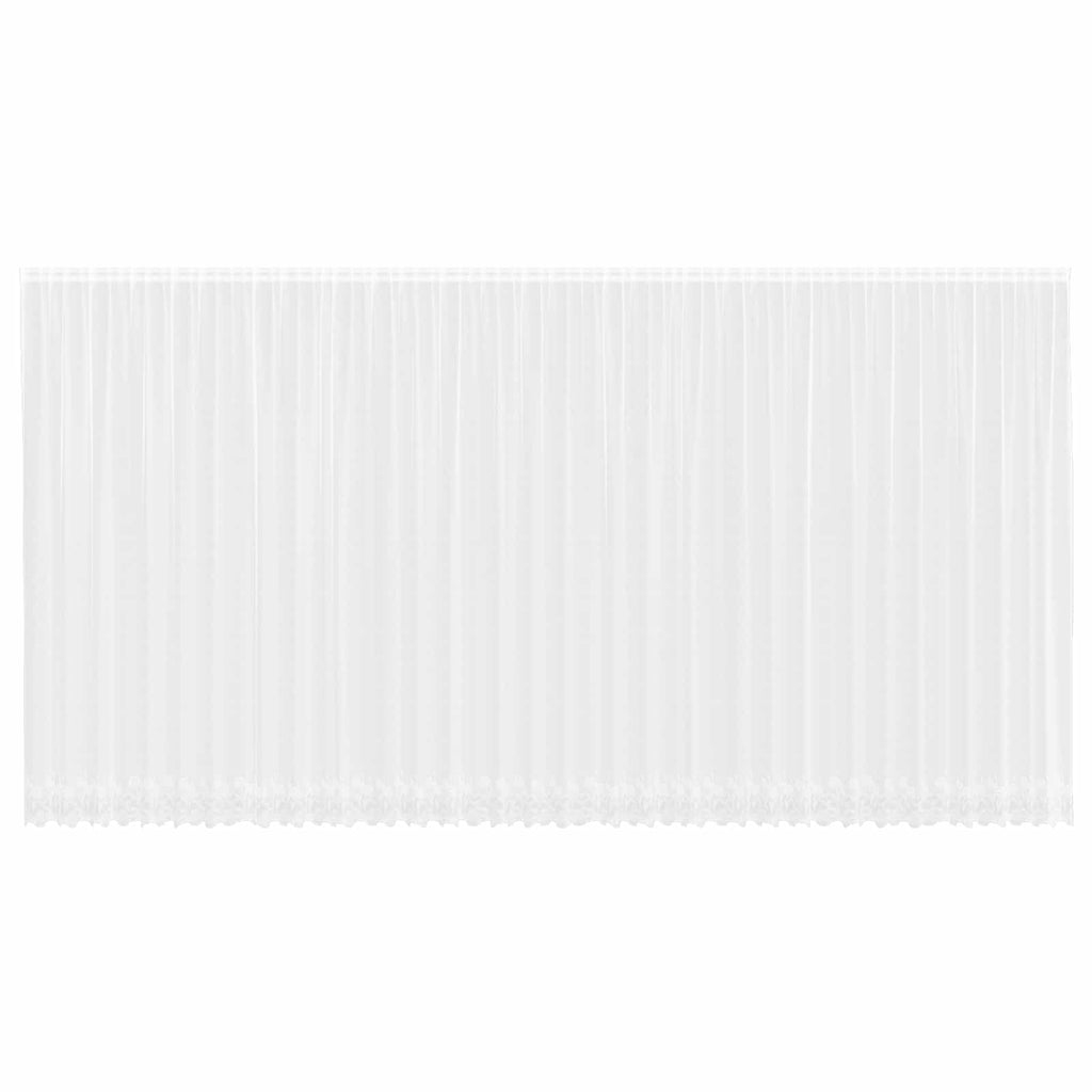 vidaXL Firanka Koronkowa z zasłonami Biały 280 x 900 cm Poliester