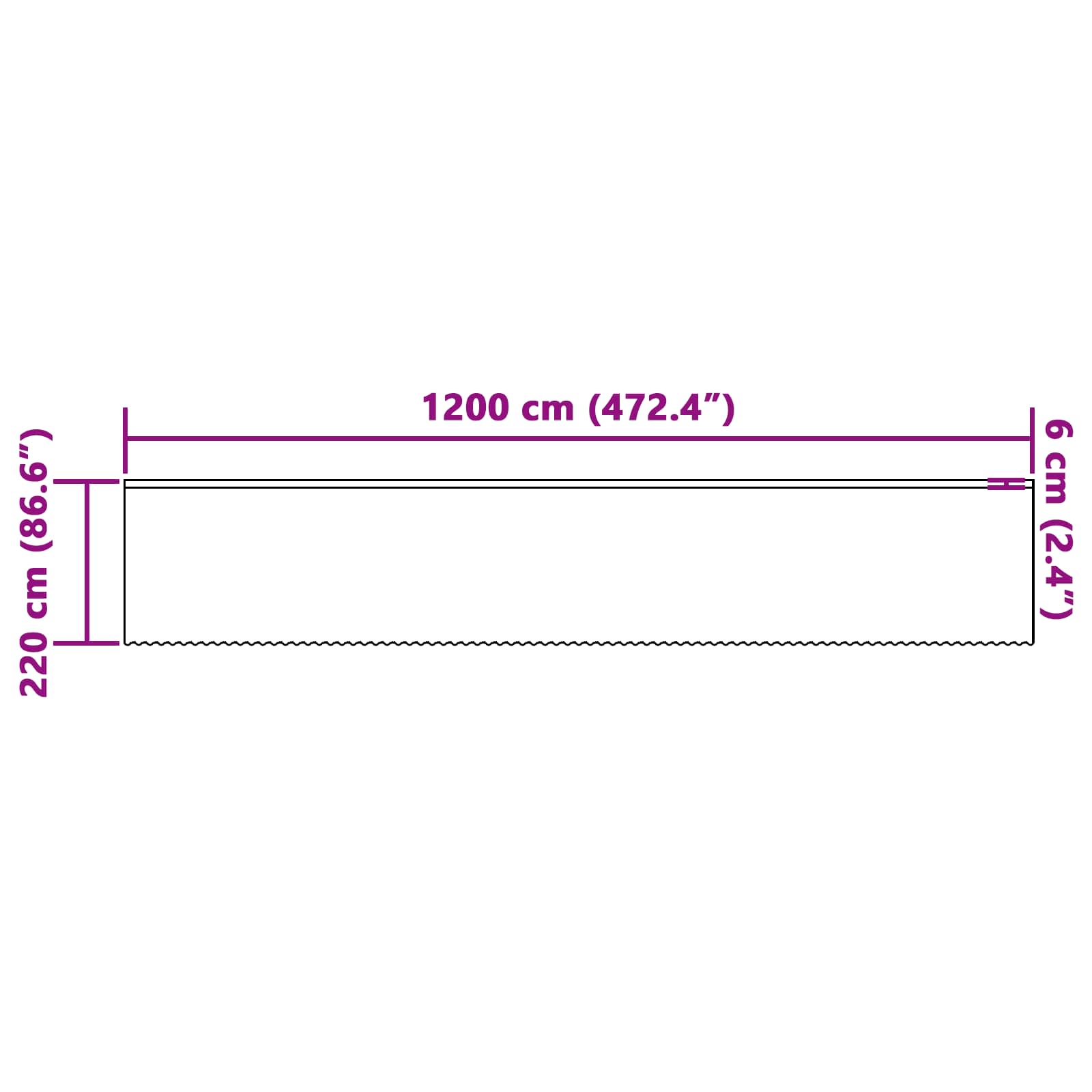 vidaXL Firanka Koronkowa z zasłonami Biały 220 x 1200 cm Poliester