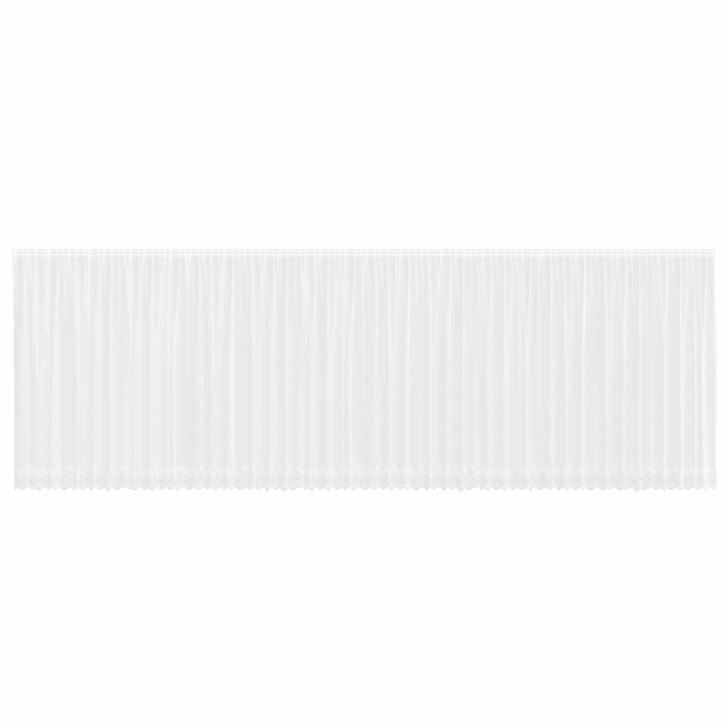 vidaXL Firanka Koronkowa z zasłonami Biały 240 x 1200 cm Poliester