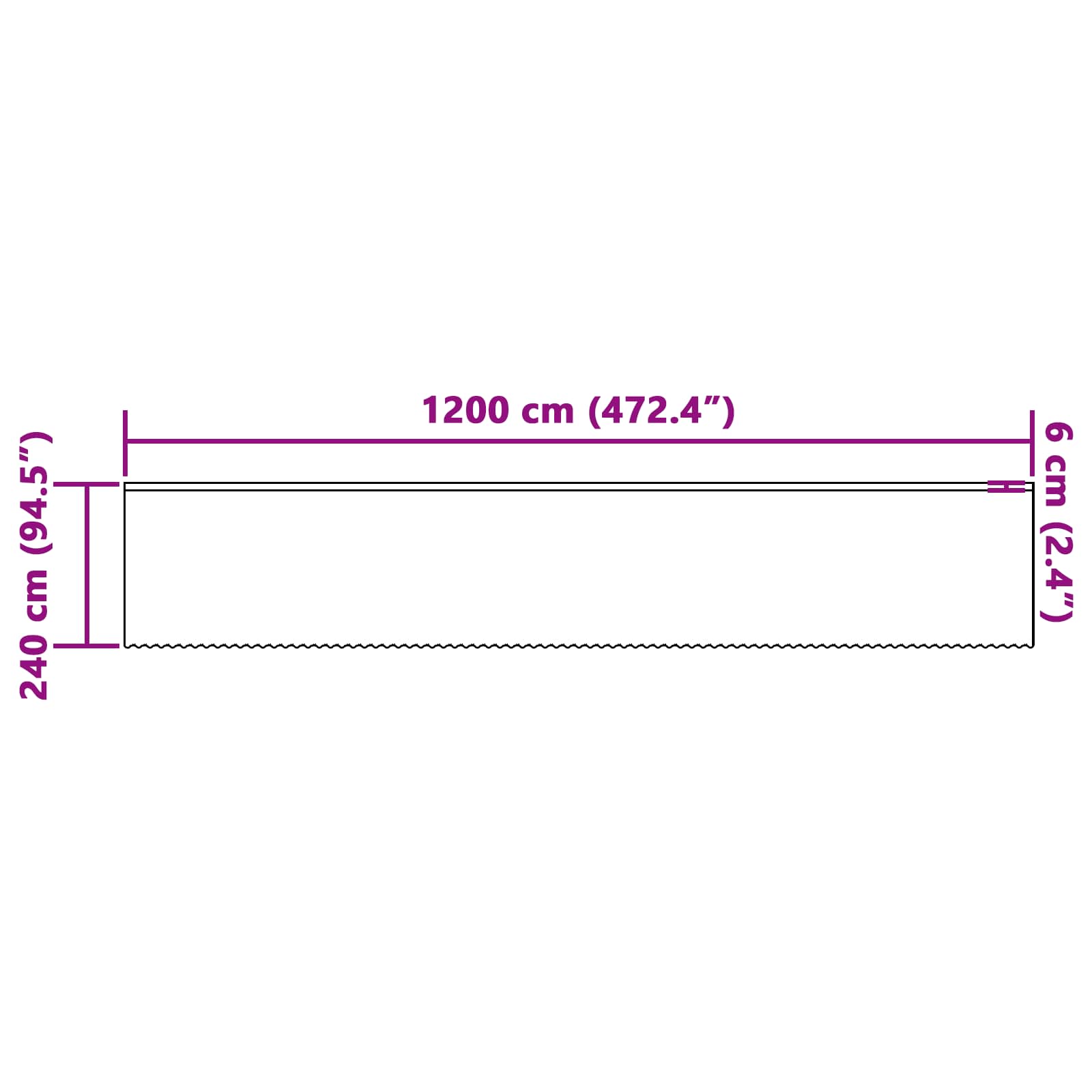 vidaXL Firanka Koronkowa z zasłonami Biały 240 x 1200 cm Poliester