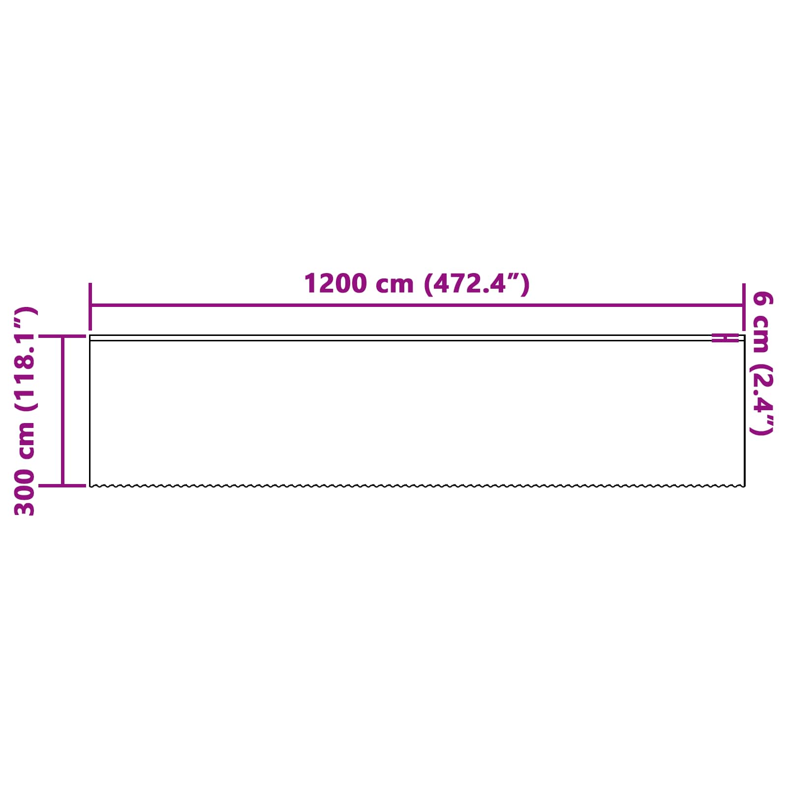 vidaXL Firanka Koronkowa z zasłonami Biały 1200 x 300 cm Poliester