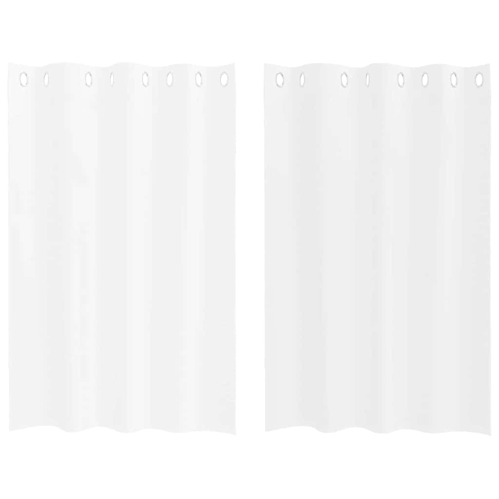 vidaXL Firany Voile z zasłonami 2 pcs Biały 140 x 140 cm Poliester