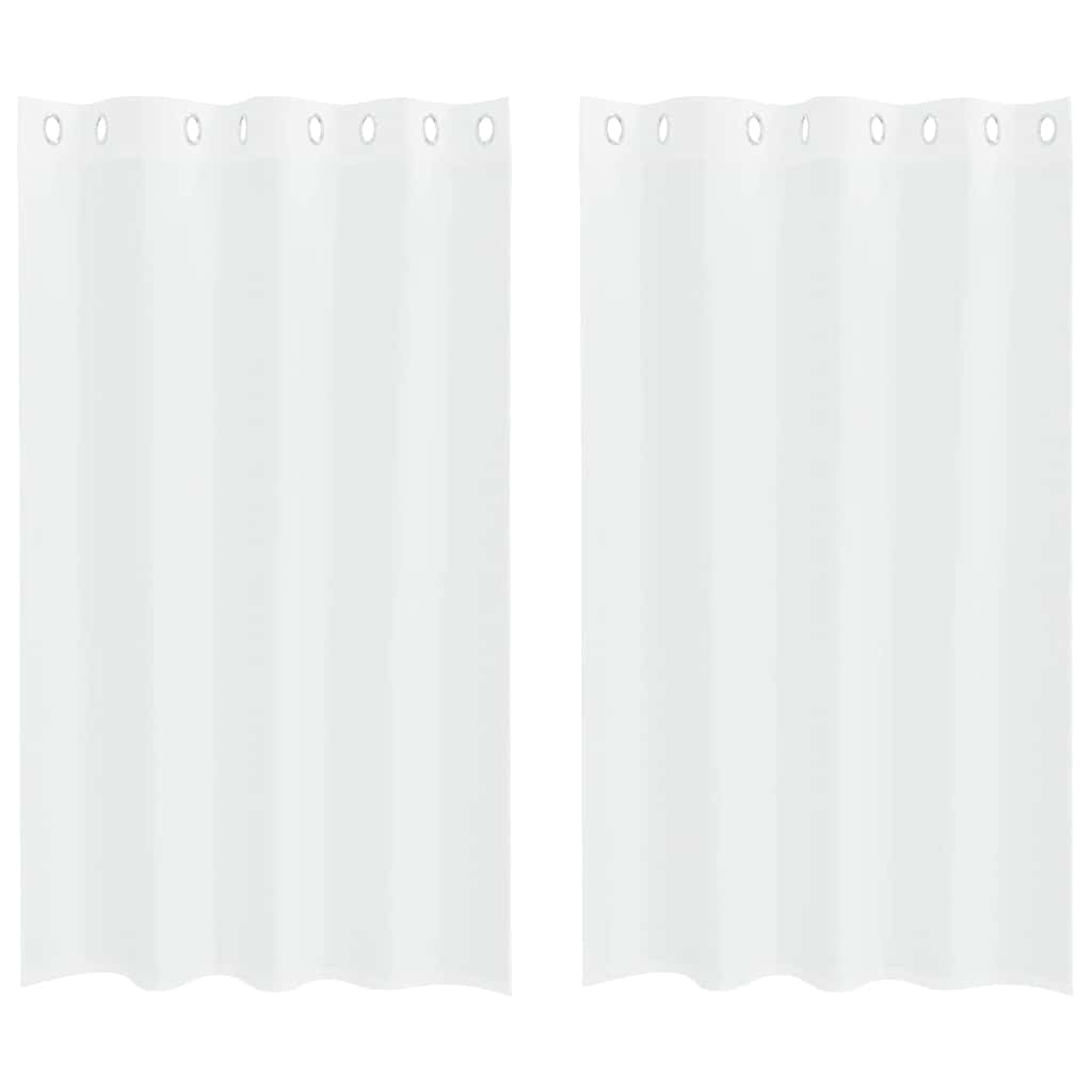 vidaXL Firany Voile z zasłonami 2 pcs Biały 175 x 140 cm Poliester