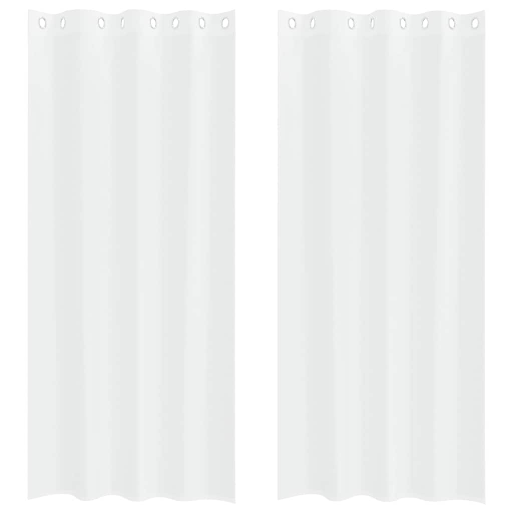 vidaXL Firany Voile z zasłonami 2 pcs Biały 245 x 140 cm Poliester