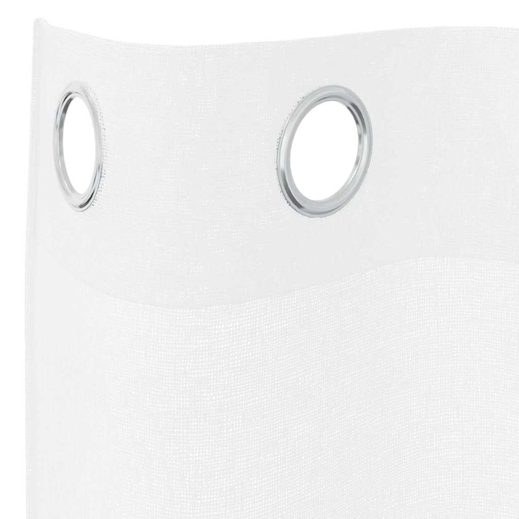 vidaXL Firany Voile z zasłonami 2 pcs Biały 260 x 140 cm Poliester