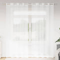vidaXL Firany Voile z zasłonami 2 pcs Biały 260 x 140 cm Poliester