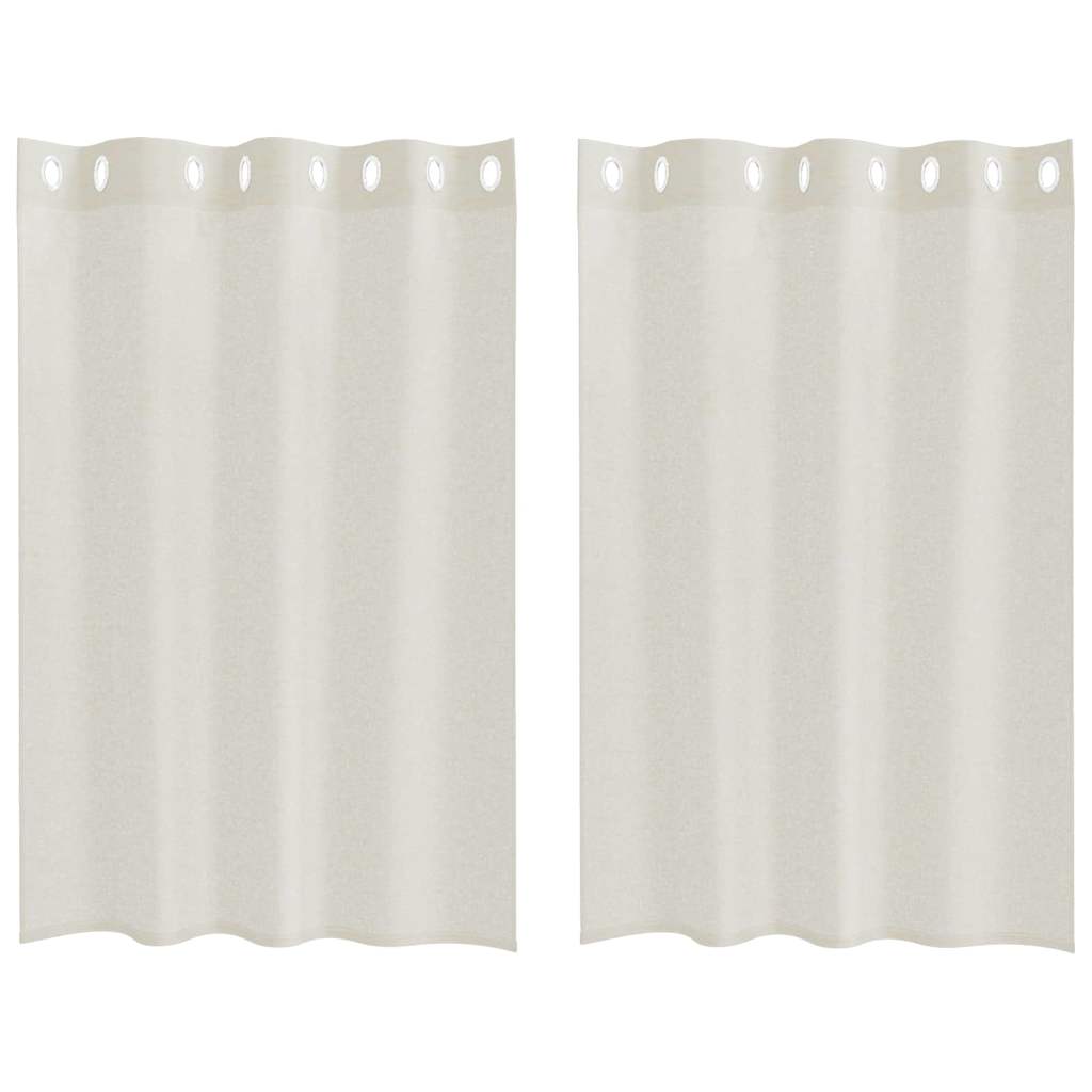 vidaXL Firany Voile z zasłonami 2 pcs Kremowy 140 x 140 cm Poliester