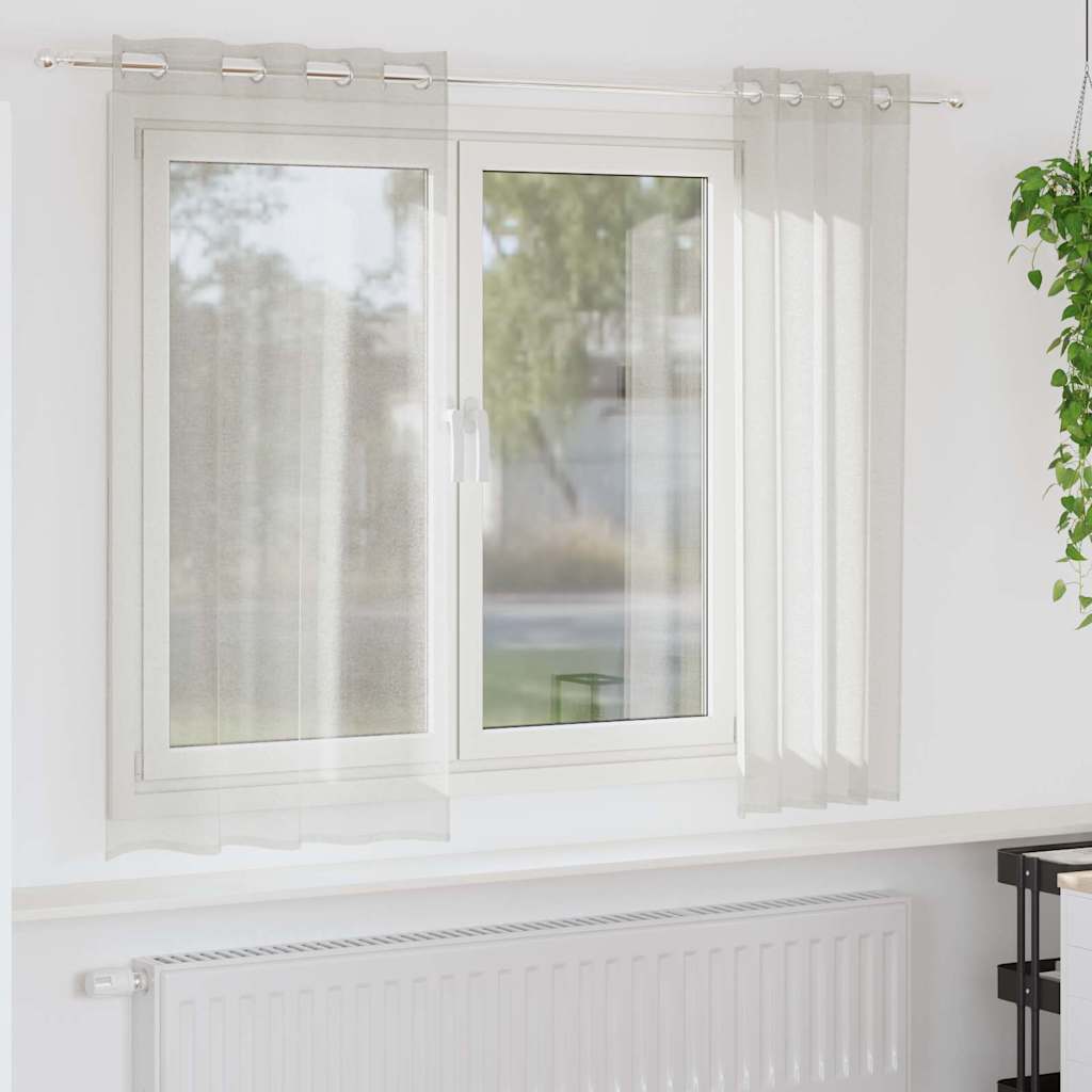 vidaXL Firany Voile z zasłonami 2 pcs Kremowy 175 x 140 cm Poliester