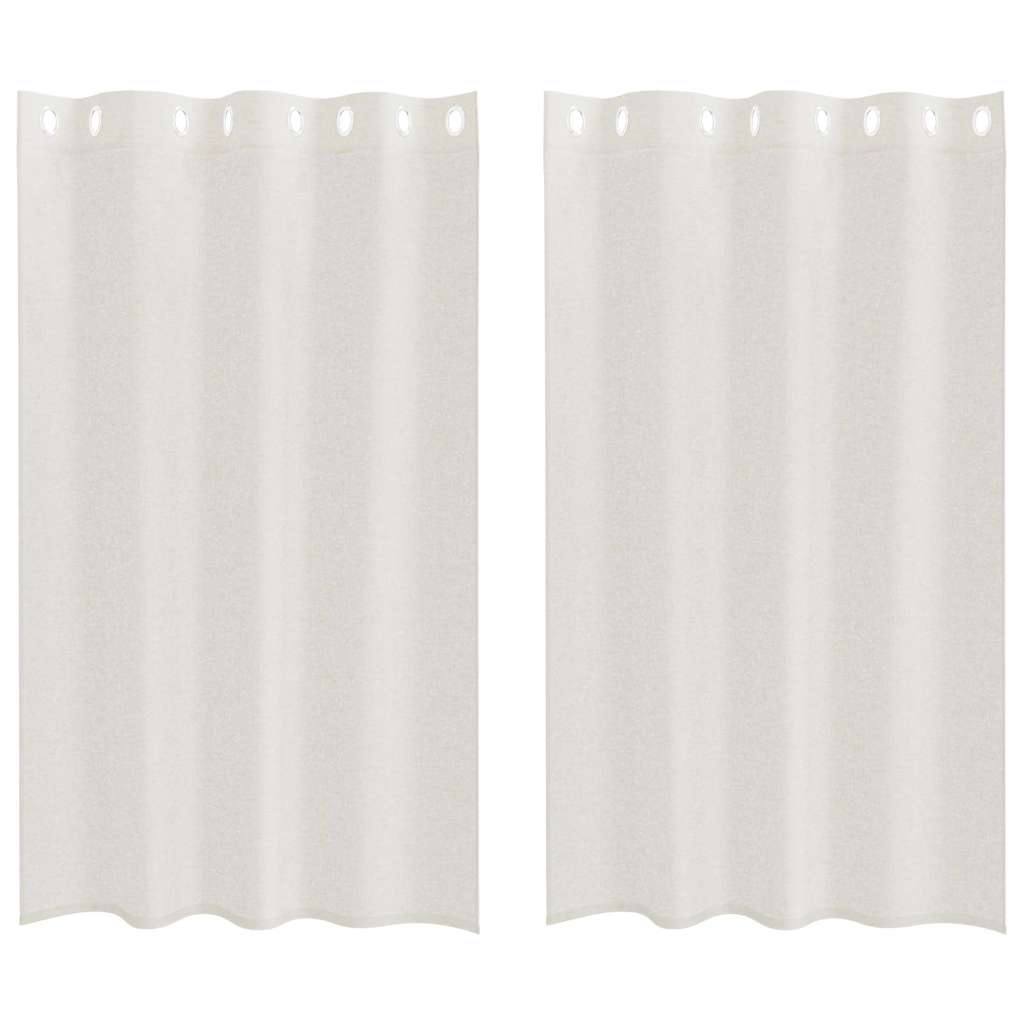vidaXL Firany Voile z zasłonami 2 pcs Kremowy 175 x 140 cm Poliester