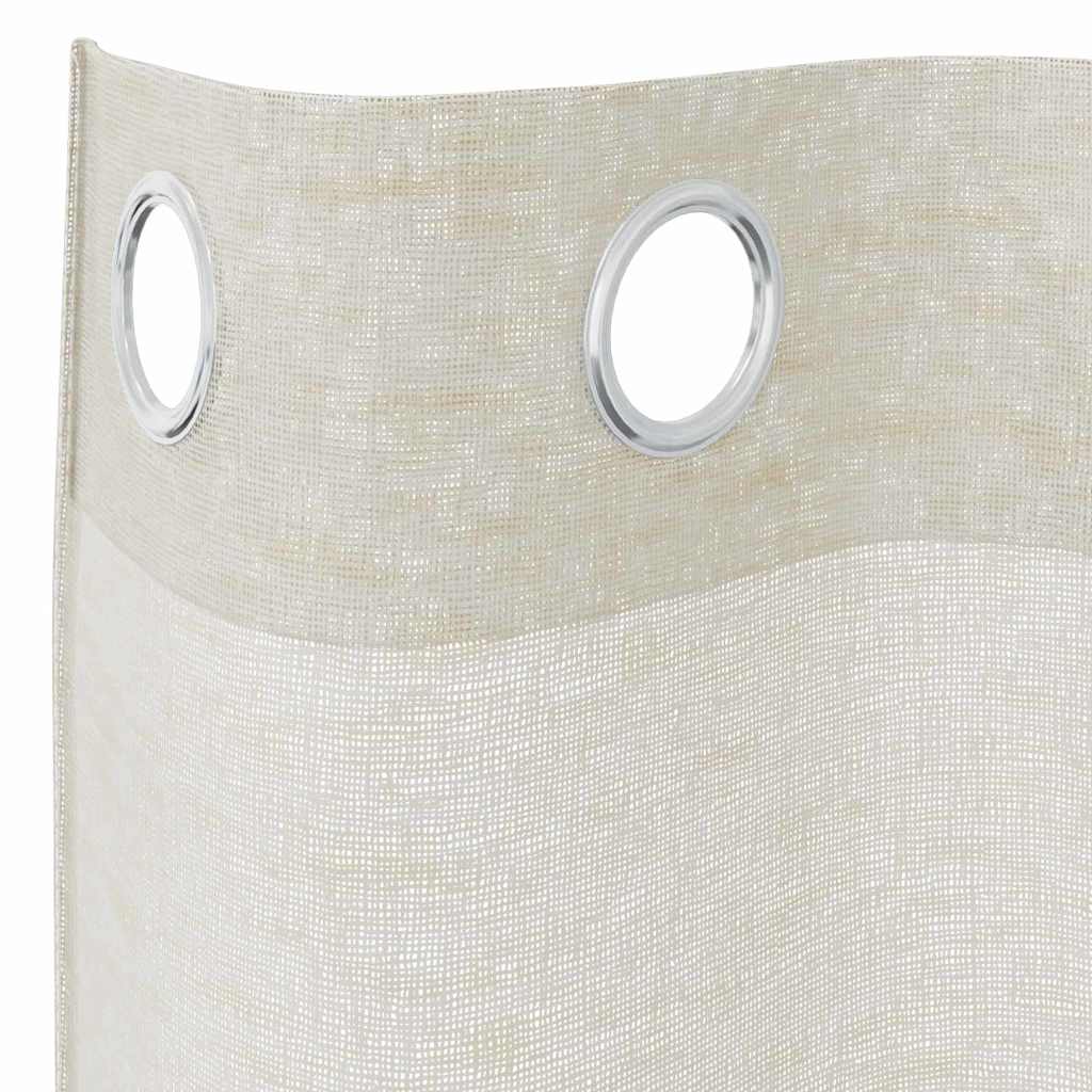 vidaXL Firany Voile z zasłonami 2 pcs Kremowy 225 x 140 cm Poliester