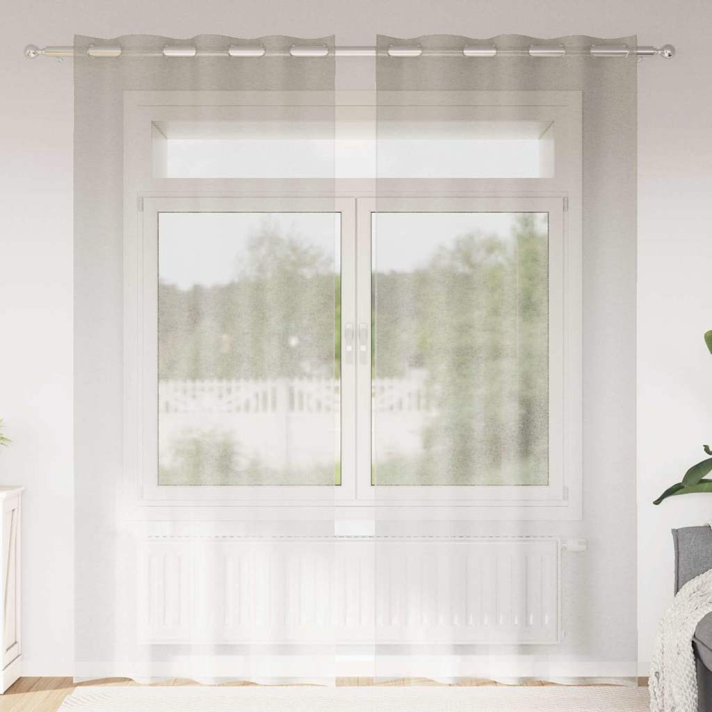 vidaXL Firany Voile z zasłonami 2 pcs Kremowy 245 x 140 cm Poliester
