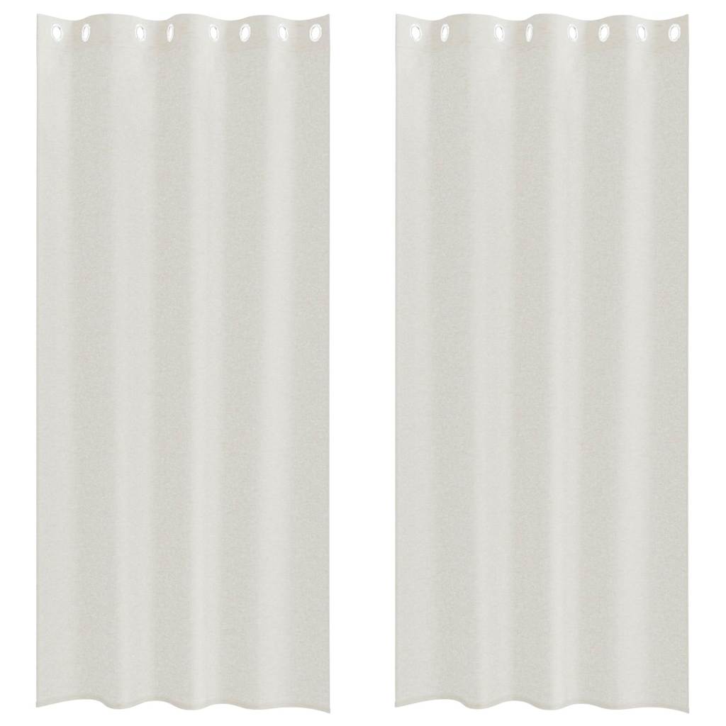 vidaXL Firany Voile z zasłonami 2 pcs Kremowy 260 x 140 cm Poliester