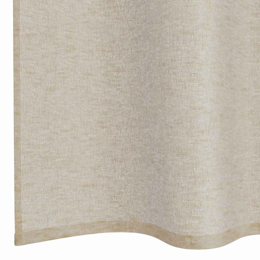 vidaXL Firany Voile z zasłonami 2 pcs piaskowy 140 x 140 cm Poliester