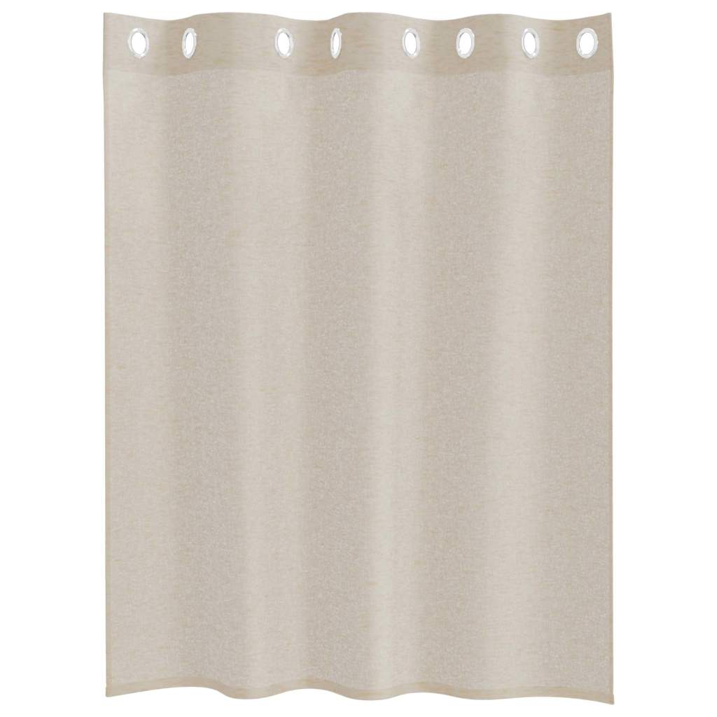 vidaXL Firany Voile z zasłonami 2 pcs piaskowy 140 x 140 cm Poliester