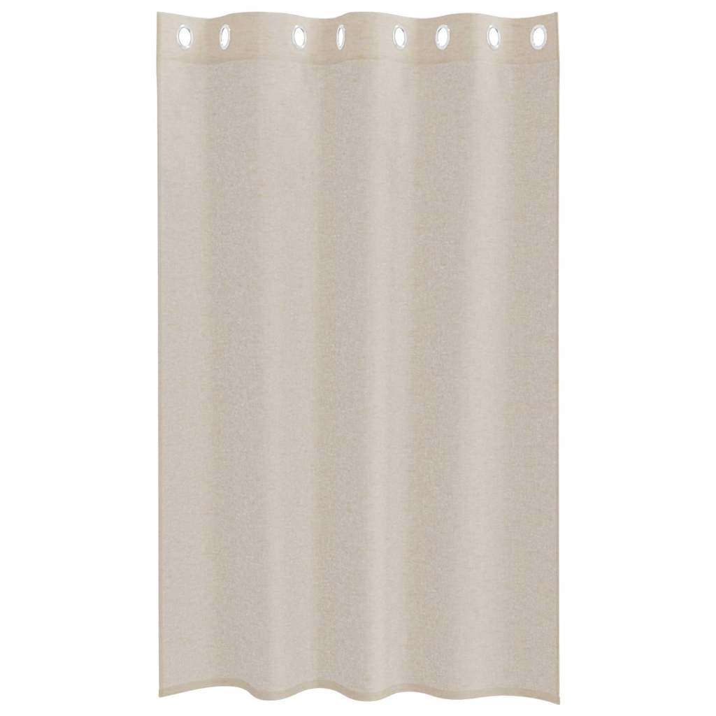 vidaXL Firany Voile z zasłonami 2 pcs piaskowy 175 x 140 cm Poliester