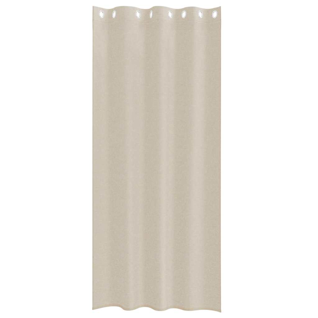 vidaXL Firany Voile z zasłonami 2 pcs piaskowy 225 x 140 cm Poliester