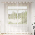 vidaXL Firany Voile z zasłonami 2 pcs piaskowy 245 x 140 cm Poliester