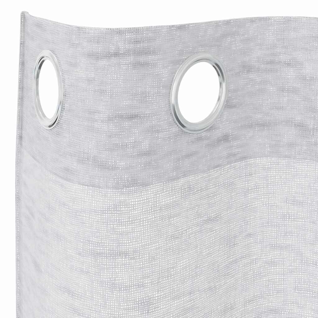 vidaXL Firany Voile 2 pcs Jasnoszary 140 x 140 cm Poliester