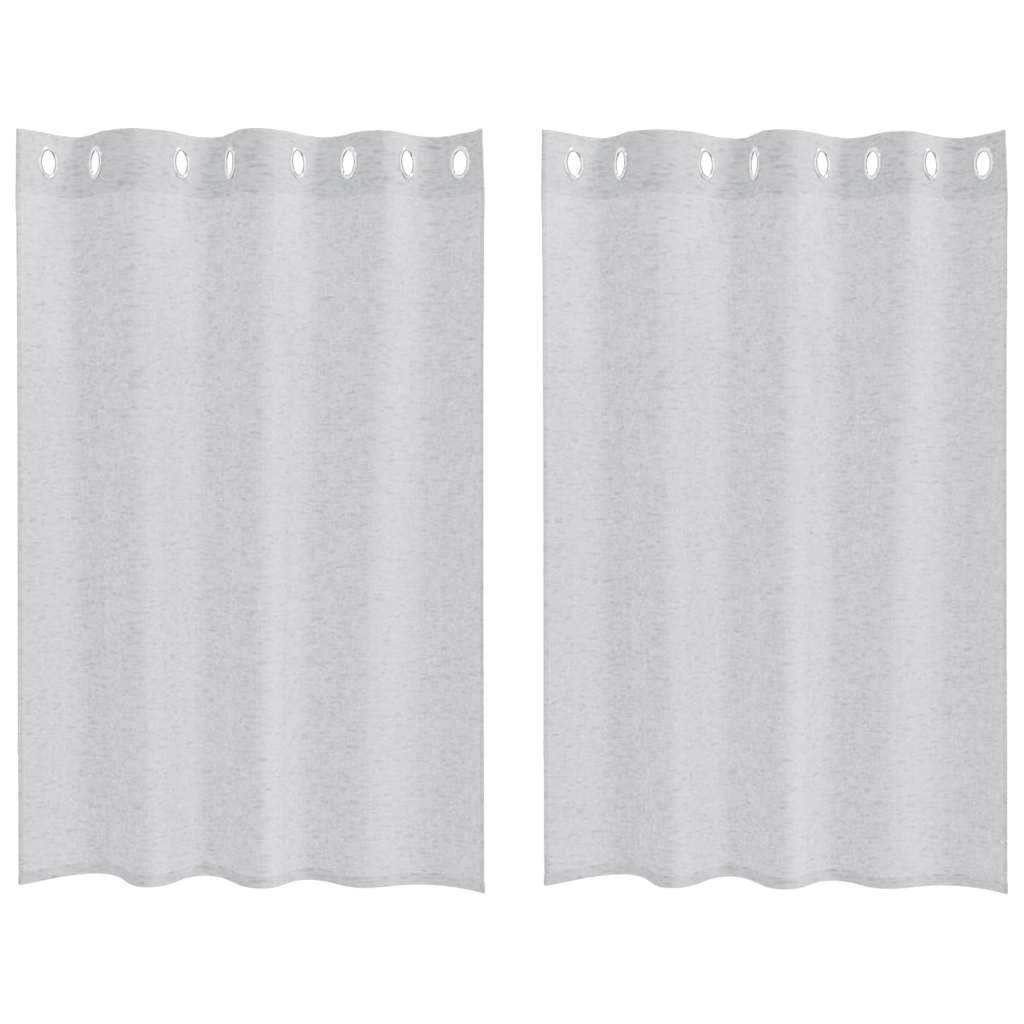 vidaXL Firany Voile 2 pcs Jasnoszary 140 x 140 cm Poliester
