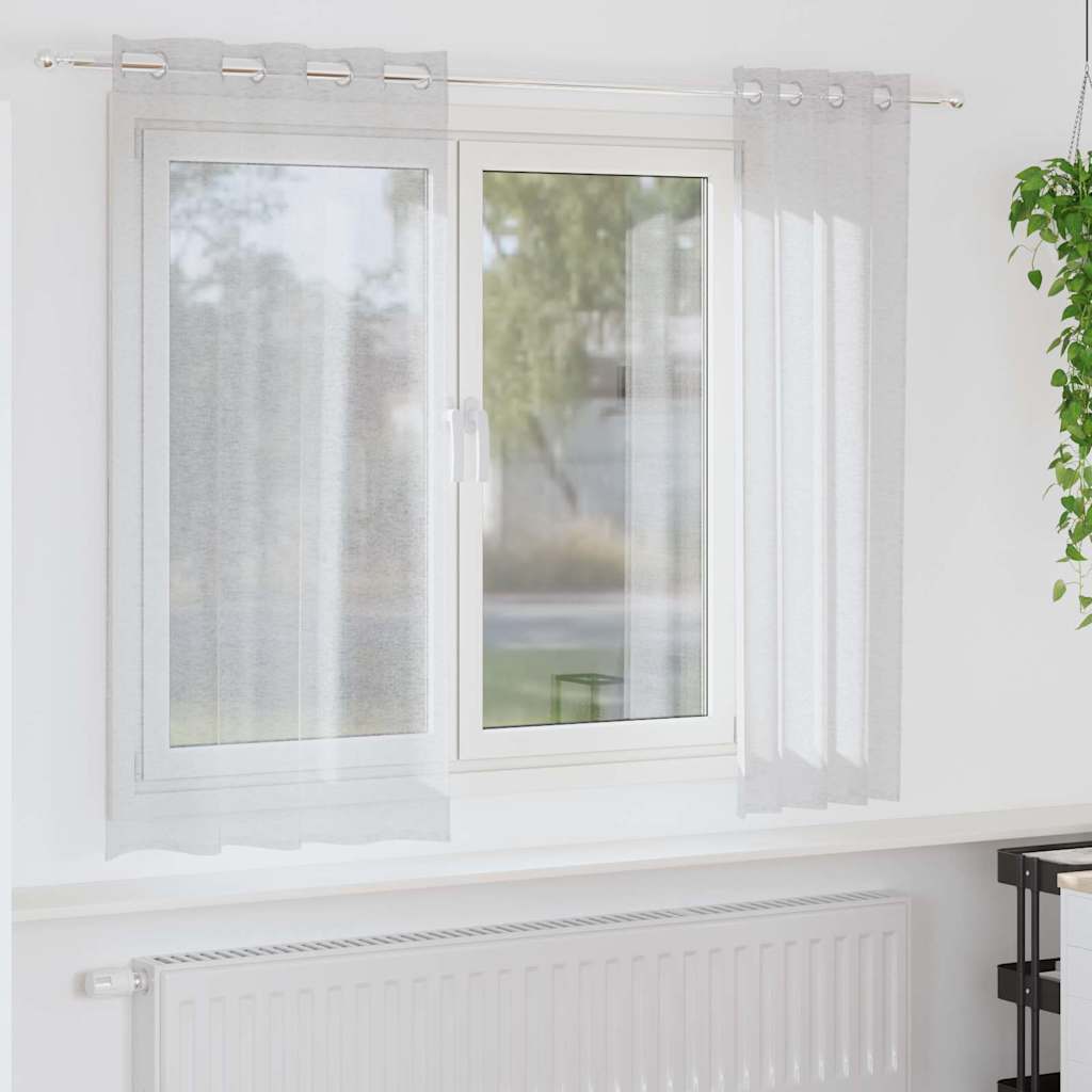 vidaXL Firany Voile 2 pcs Jasnoszary 175 x 140 cm Poliester