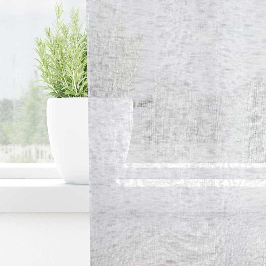 vidaXL Firany Voile 2 pcs Jasnoszary 225 x 140 cm Poliester