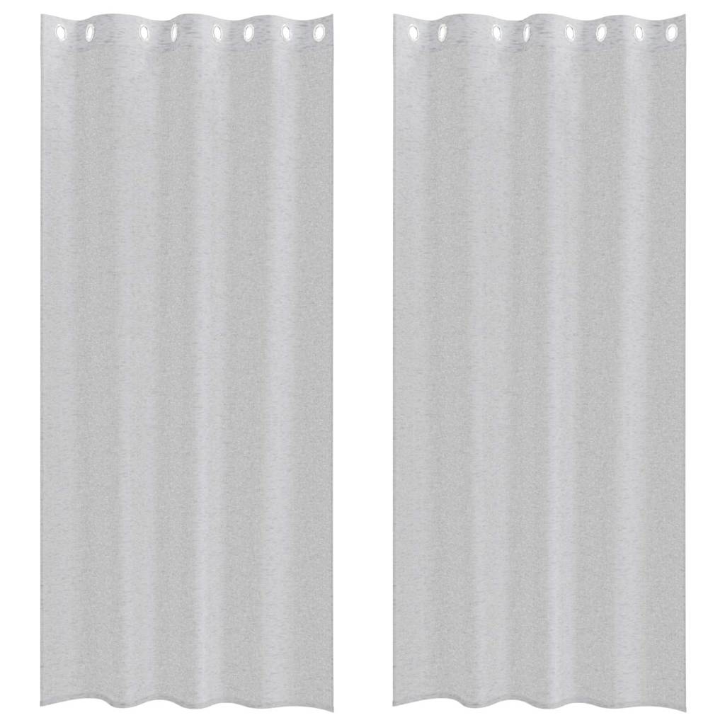 vidaXL Firany Voile 2 pcs Jasnoszary 245 x 140 cm Poliester