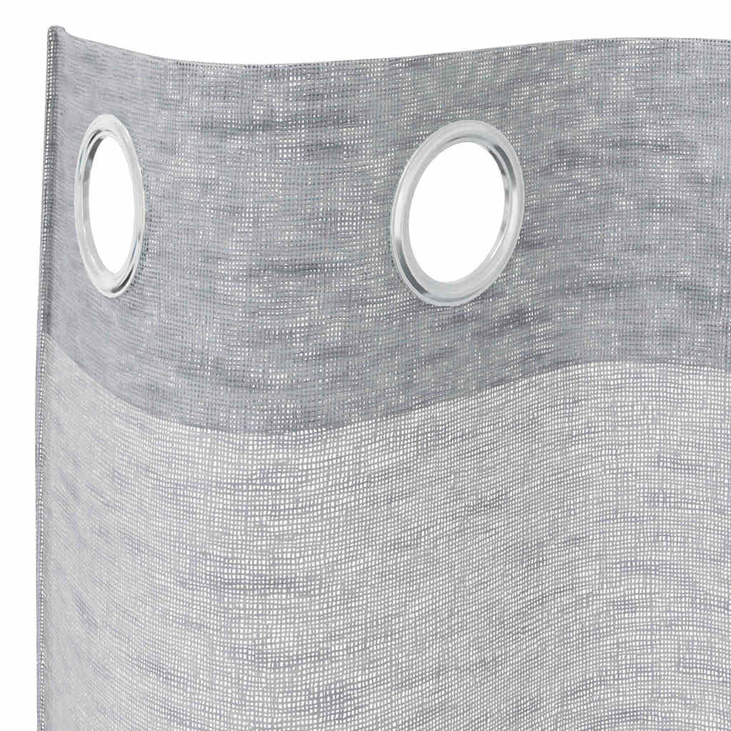 vidaXL Firany Voile 2 pcs Ciemnoszary 175 x 140 cm Poliester