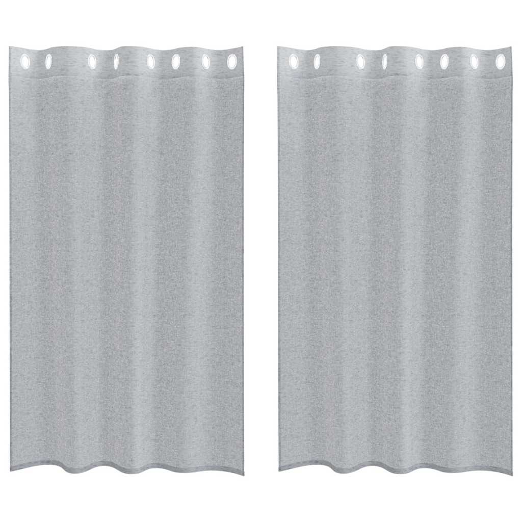 vidaXL Firany Voile 2 pcs Ciemnoszary 175 x 140 cm Poliester