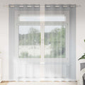 vidaXL Firany Voile 2 pcs Ciemnoszary 225 x 140 cm Poliester