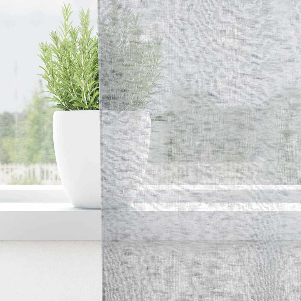 vidaXL Firany Voile 2 pcs Ciemnoszary 245 x 140 cm Poliester