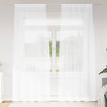 vidaXL Firany Voile z zasłonami 2 pcs Biały 225 x 140 cm Poliester