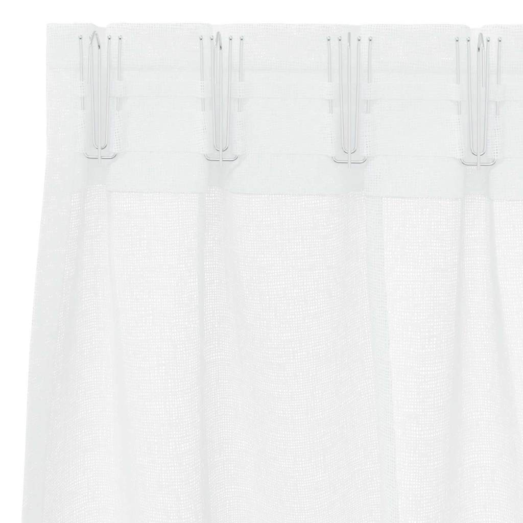vidaXL Firany Voile z zasłonami 2 pcs Biały 245 x 140 cm Poliester