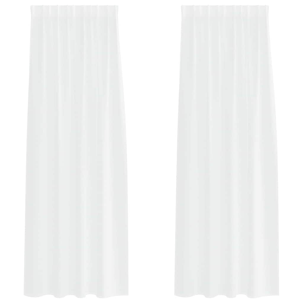 vidaXL Firany Voile z zasłonami 2 pcs Biały 245 x 140 cm Poliester
