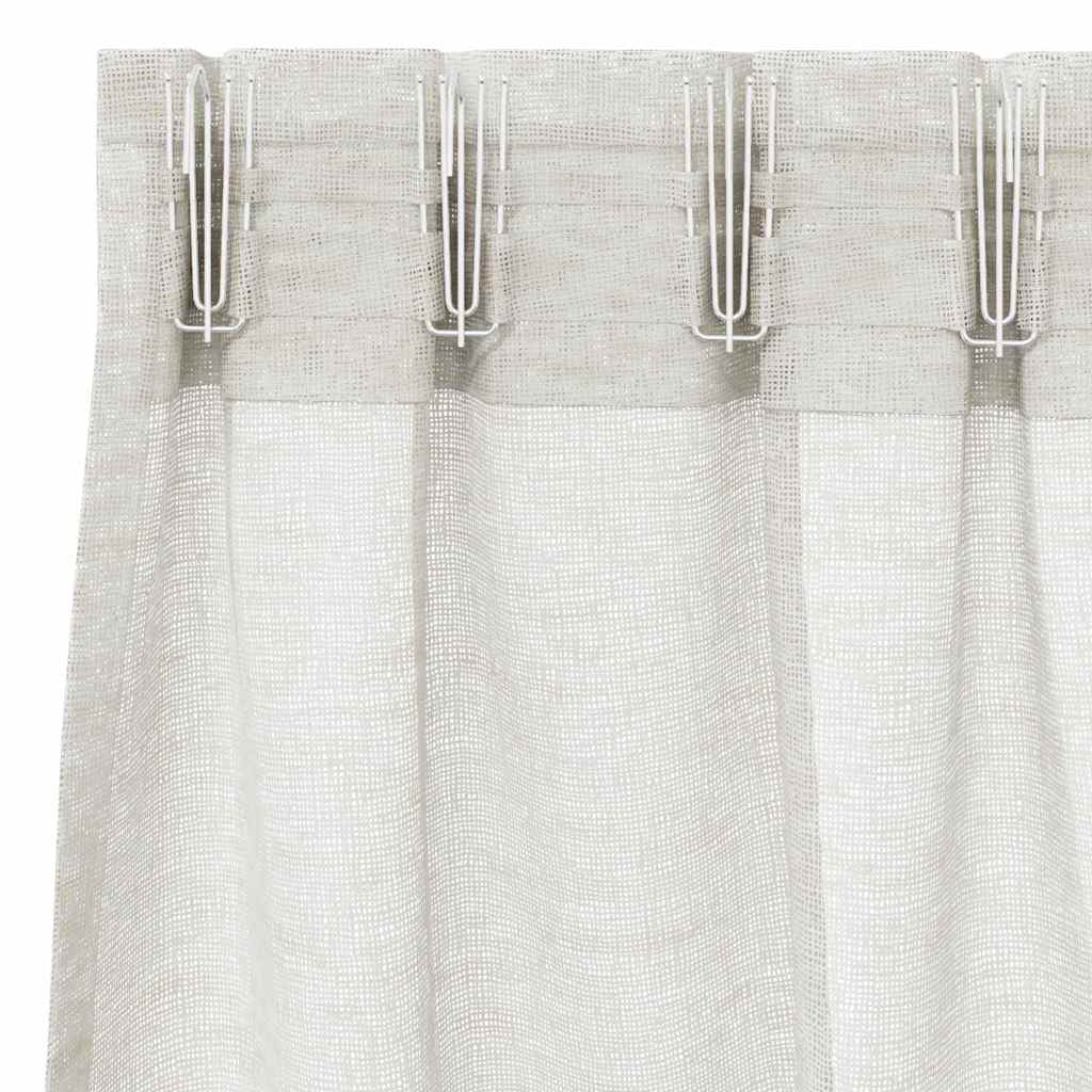 vidaXL Firany Voile z zasłonami 2 pcs Kremowy 175 x 140 cm Poliester