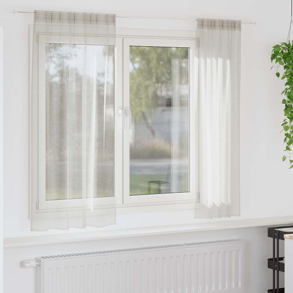 vidaXL Firany Voile z zasłonami 2 pcs Kremowy 175 x 140 cm Poliester
