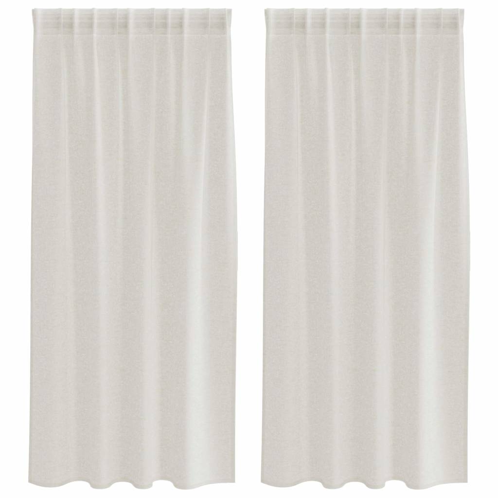 vidaXL Firany Voile z zasłonami 2 pcs Kremowy 175 x 140 cm Poliester