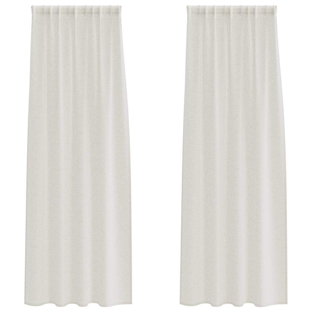 vidaXL Firany Voile z zasłonami 2 pcs Kremowy 260 x 140 cm Poliester