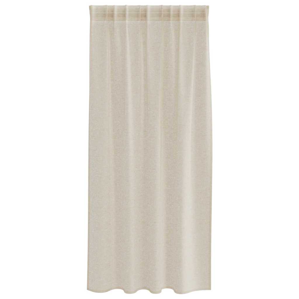 vidaXL Firany Voile z zasłonami 2 pcs piaskowy 175 x 140 cm Poliester