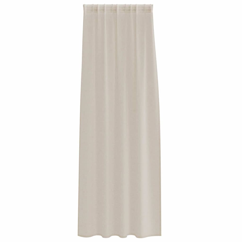 vidaXL Firany Voile z zasłonami 2 pcs piaskowy 225 x 140 cm Poliester