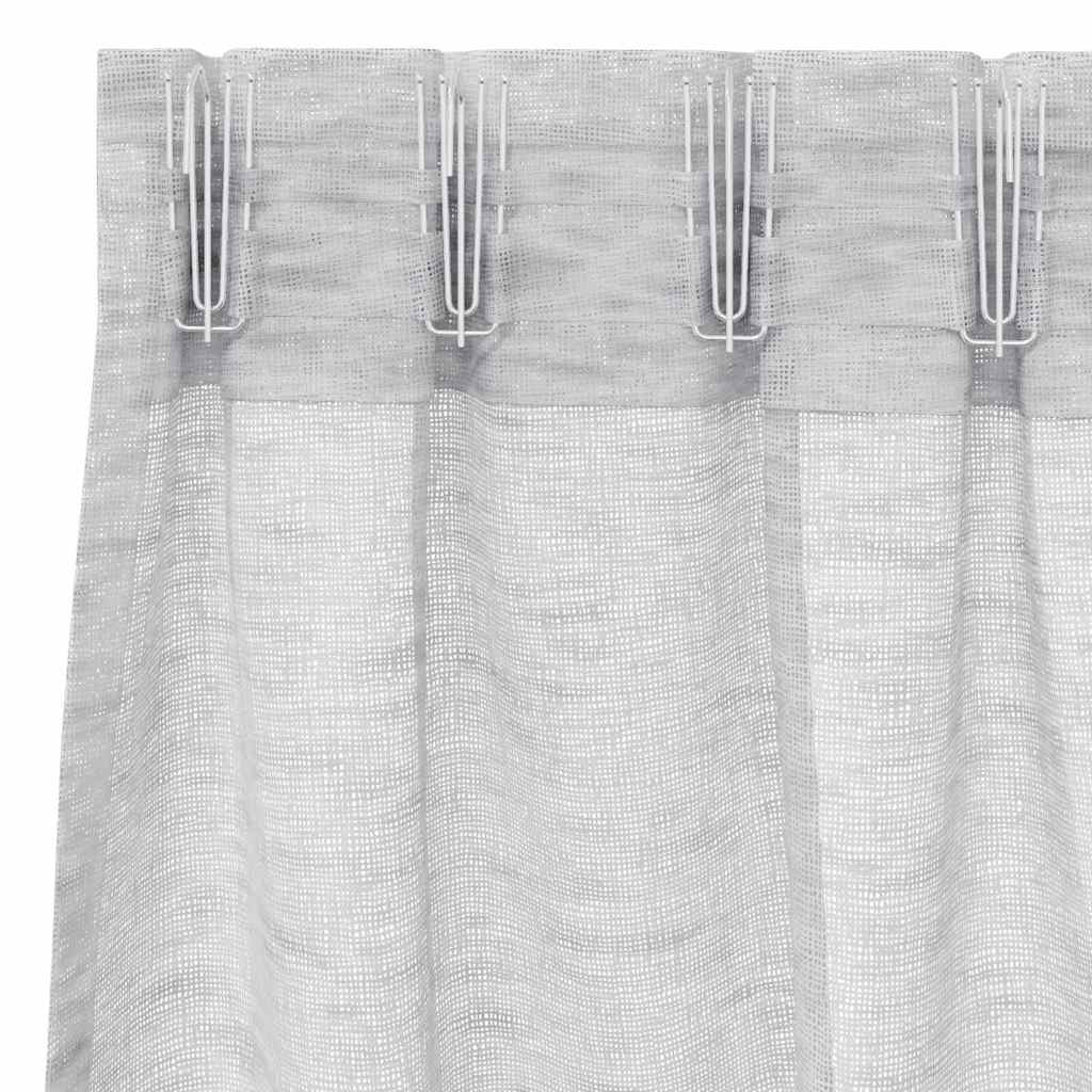 vidaXL Firany Voile 2 pcs Jasnoszary 140 x 140 cm Poliester