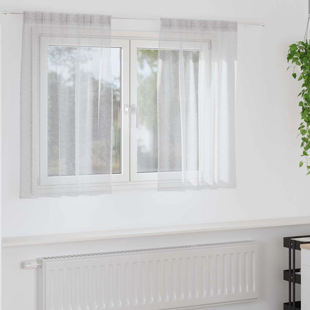 vidaXL Firany Voile 2 pcs Jasnoszary 140 x 140 cm Poliester