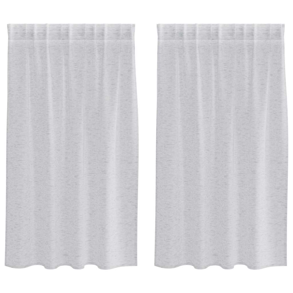 vidaXL Firany Voile 2 pcs Jasnoszary 140 x 140 cm Poliester