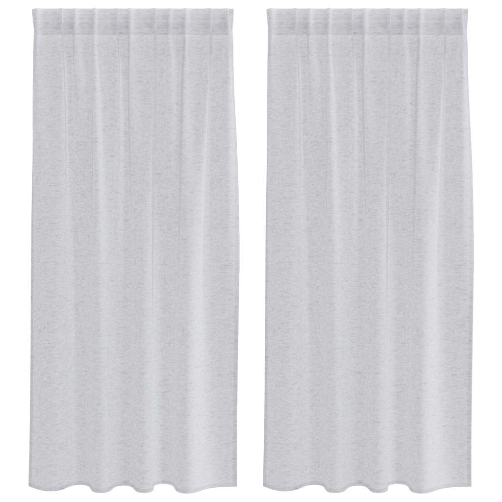 vidaXL Firany Voile 2 pcs Jasnoszary 175 x 140 cm Poliester